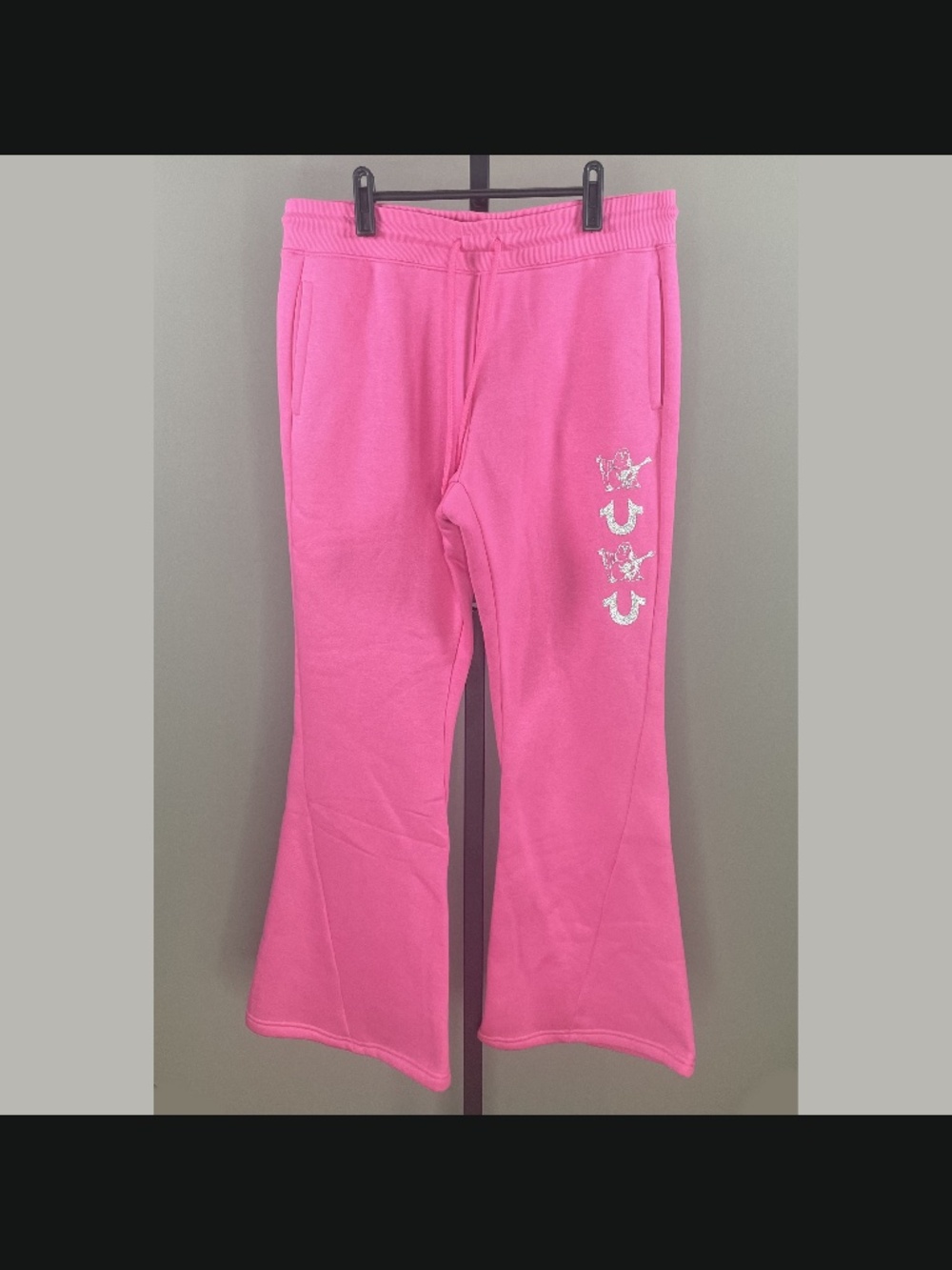 NEW True Religion Pants Womens Large pink flare sweatpants athleisure streetwear